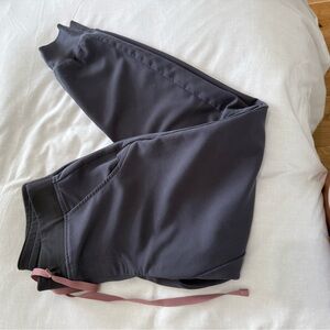 FIGS Dark Gray Jogger Pants with Pink Drawstring